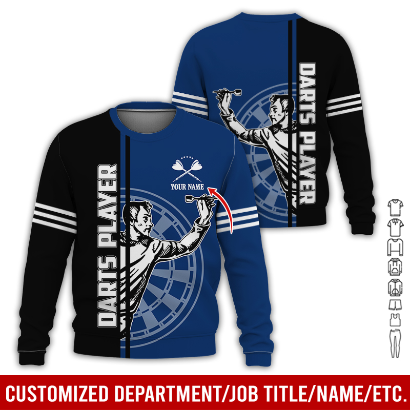 Customized Darts Sweatshirt, Men Playing Darts Pattern Sweatshirt For Men & Women, Perfect Gift For Darts Lovers, Friend, Family