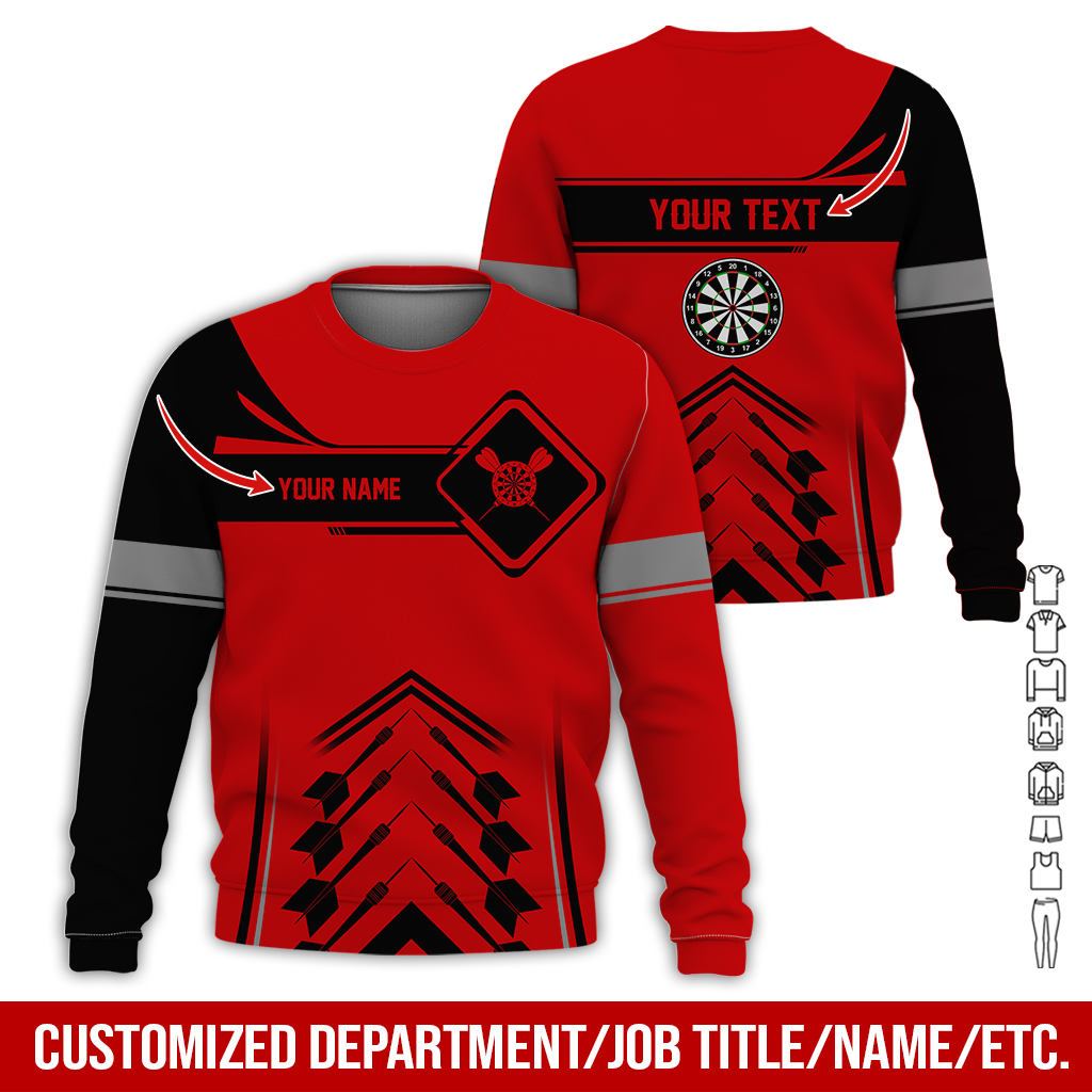 Customized Name Darts Sweatshirt, Elevate Your Dart Game With Our Custom Name Sweatshirt, Perfect Gift For Darts Lovers, Friend, Family