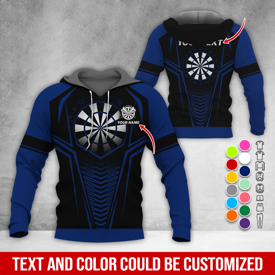 Personalized Name & Text Darts Premium Hoodie, Darts Sport Pattern Hoodie For Men & Women, Perfect Gift For Darts Lovers, Friend, Family