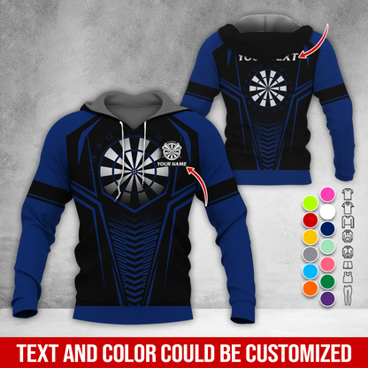 Personalized Name & Text Darts Premium Hoodie, Darts Sport Pattern Hoodie For Men & Women, Perfect Gift For Darts Lovers, Friend, Family