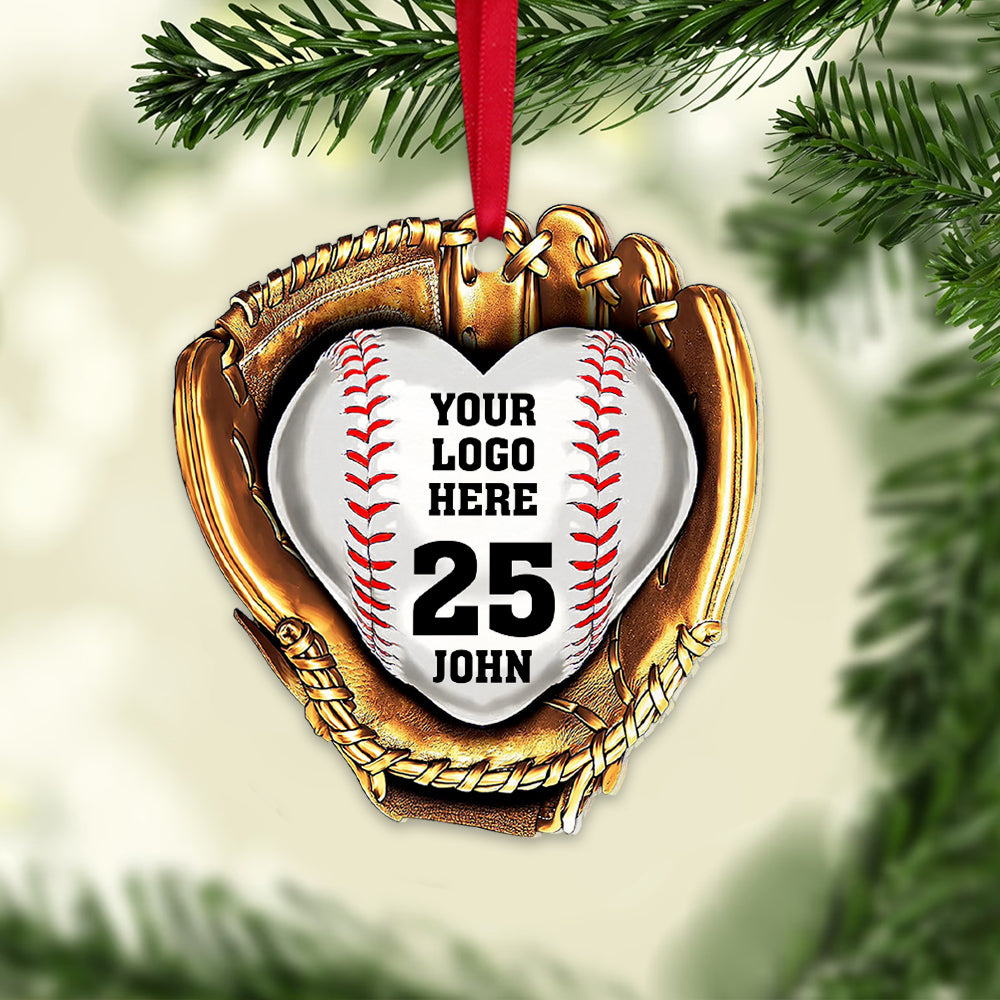 Custom Baseball Acrylic Ornament, Personalized Baseball Gloves Logo Acrylic Ornament - Perfect Gift For Baseball Lover, Christmas, New Year