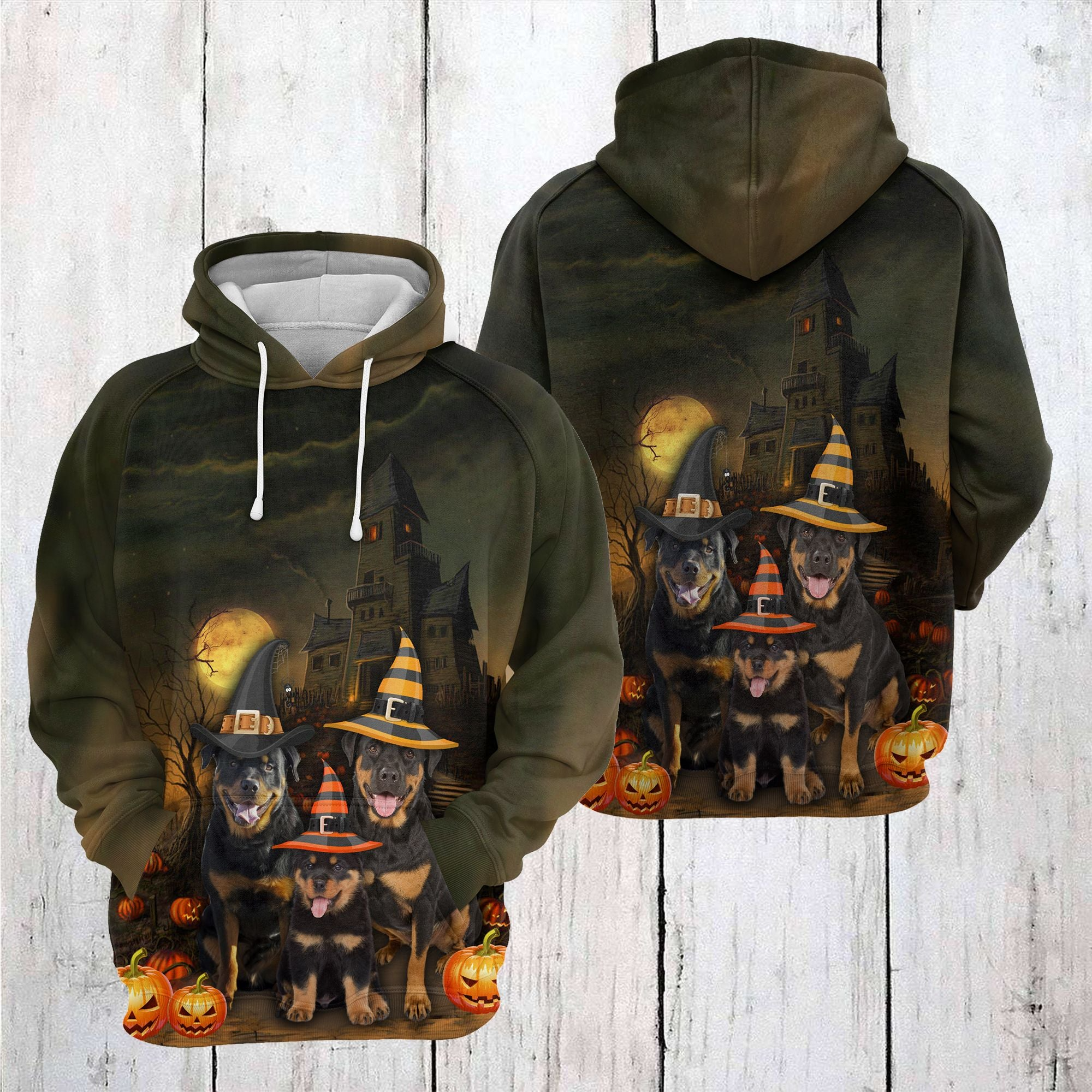 Rottweiler Halloween Night Pullover Premium Hoodie , Perfect Outfit For Men And Women On Christmas New Year Autumn Winter