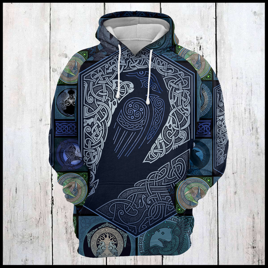 Raven Viking Pullover Premium Hoodie, Perfect Outfit For Men And Women On Christmas New Year Autumn Winter