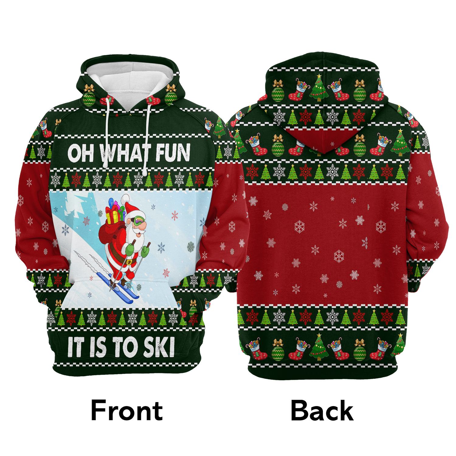 Skiing Pullover Premium Hoodie Skiing Oh What Fun, Perfect Outfit For Men And Women On Christmas New Year Autumn Winter