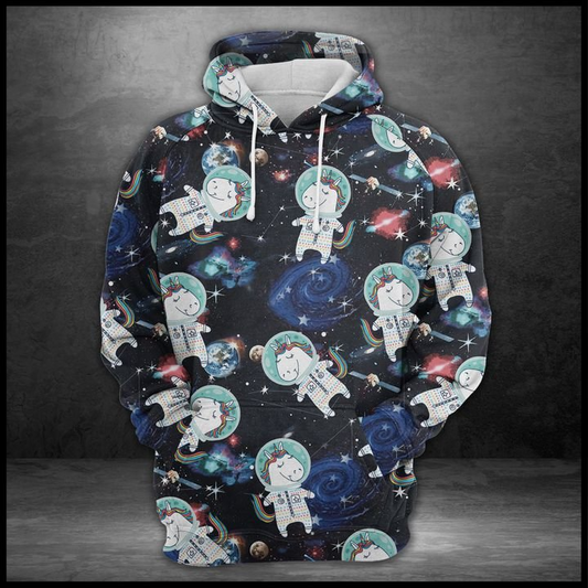 Unicorn Astronaut Pullover Premium Hoodie, Perfect Outfit For Men And Women On Christmas New Year Autumn Winter