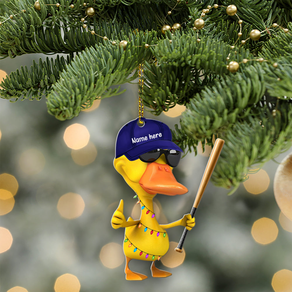Custom Baseball Acrylic Ornament, Personalized Baseball Duck Acrylic Ornament - Perfect Gift For Baseball Lover, Christmas, New Year