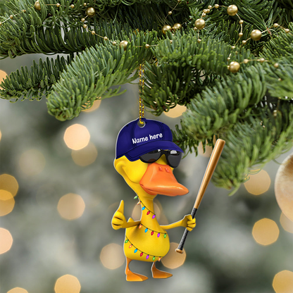 Custom Baseball Acrylic Ornament, Personalized Baseball Duck Acrylic Ornament - Perfect Gift For Baseball Lover, Christmas, New Year