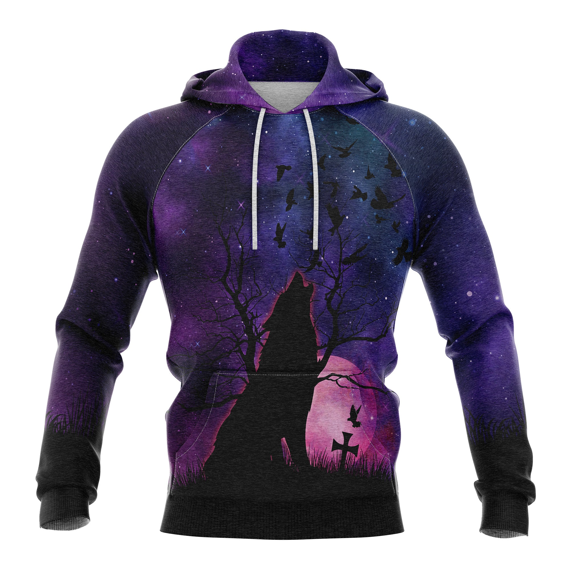 Wolf Purple Night Pullover Premium Hoodie, Perfect Outfit For Men And Women On Christmas New Year Autumn Winter