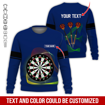 Customized Darts Sweatshirt, Personalized Name & text Sweatshirt,Black Line Pattern Sweatshirt For Men & Women, Perfect Gift For Darts Lovers, Friend, Family
