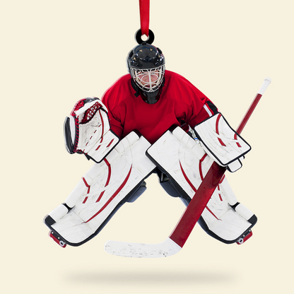 Custom Hockey Acrylic Ornament, Personalized Hockey Photo Ornament, Christmas Tree Decor Acrylic Ornament For Family, Christmas, New Year