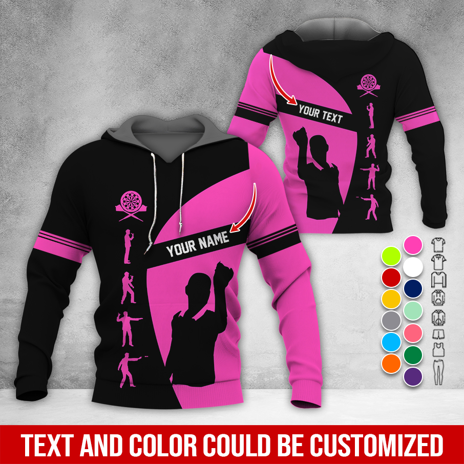 Customized Name & Text Darts Premium Hoodie, How to play Darts Pattern Hodie, Perfect Gift For Darts Lovers, Friend, Family