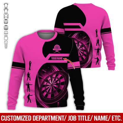 Customized Darts Sweatshirt, Personalized Name Sweatshirt, How to play Darts Pattern Sweatshirt For Darts Lovers, Friend, Family