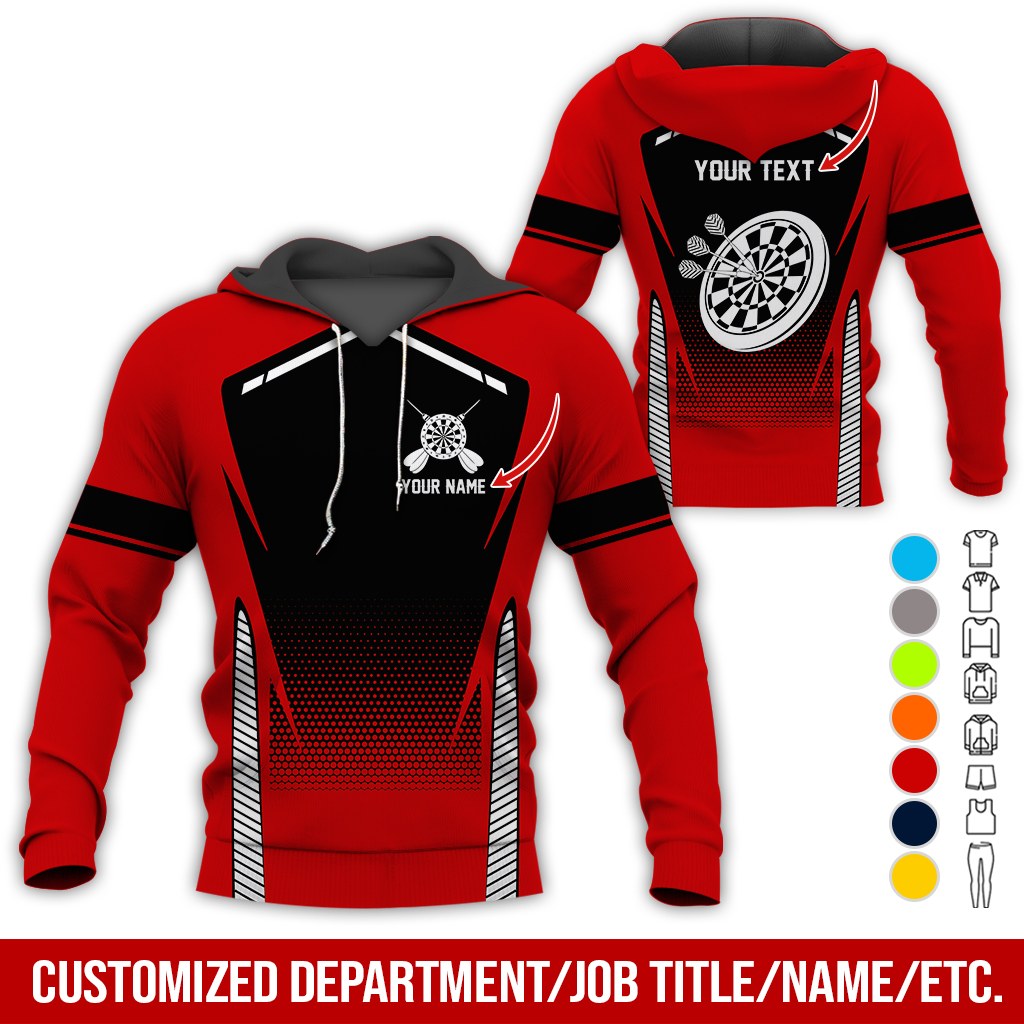 Customized Name Darts Premium Hoodie, Dartboards Pattern Darts Hoodie For Darst Player - Gift For Darts Lovers, Friend, Family
