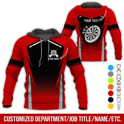 Customized Name Darts Premium Hoodie, Dartboards Pattern Darts Hoodie For Darst Player - Gift For Darts Lovers, Friend, Family