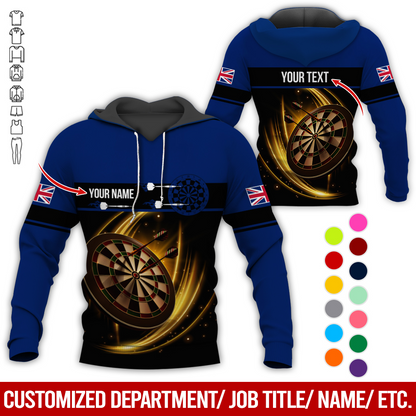 Personalized Darts Premium Hoodie, Custom National Flag Hoodie For Men & Women, Perfect Gift For Darts Lovers, Friend, Family
