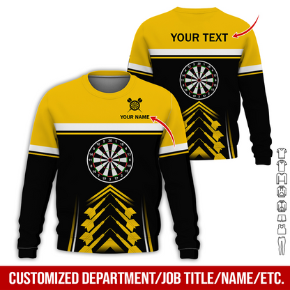 Customized Darts Sweatshirt, Darts Pattern & White Stripes Sweatshirt For Men & Women, Perfect Gift For Darts Lovers, Friend, Family