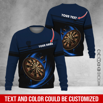 Customized Darts Sweatshirt, Personalized Name & Text Darts Sweatshirt, Darts Pattern Sweatshirt, Perfect Gift For Darts Lovers, Friend, Family