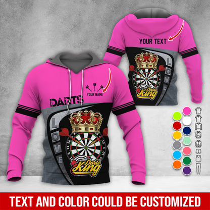 Customized Darts Premium Hoodie, Personalized Name & Text Darts Hoodie, Darts King Hoodie, Perfect Gift For Darts Lovers, Friend, Family
