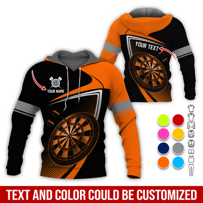 Customized Name & Text Darts Premium Hoodie, Personalized Color Spot Pattern Darts Hoodie, Perfect Gift For Darts Lovers, Darts Player