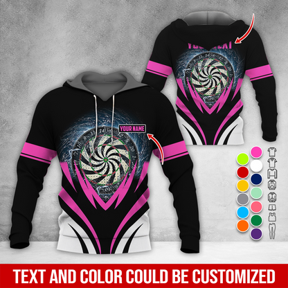 Customized Name & Text Darts Thunder Premium Hoodie, Thunder Vortex Darts Pattern Hoodie, Perfect Gift For Darts Lovers, Friend, Family
