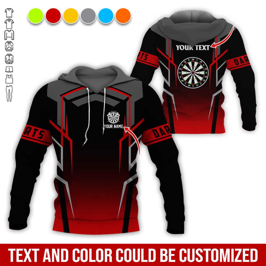 Personalized Darts Premium Hoodie, Dartsboards Pattern Hoodie Black For Darts Player, Perfect Gift For Darts Lovers, Friend, Family