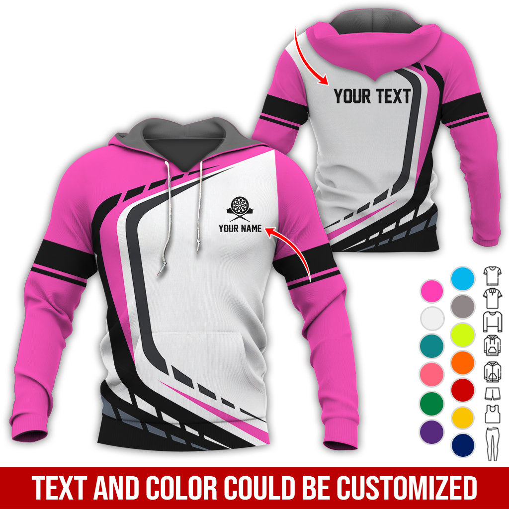 Personalized Darts Premium Hoodie, Customized Name & Text White Darts Hoodie, Perfect Gift For Darts Lovers, Friend, Family