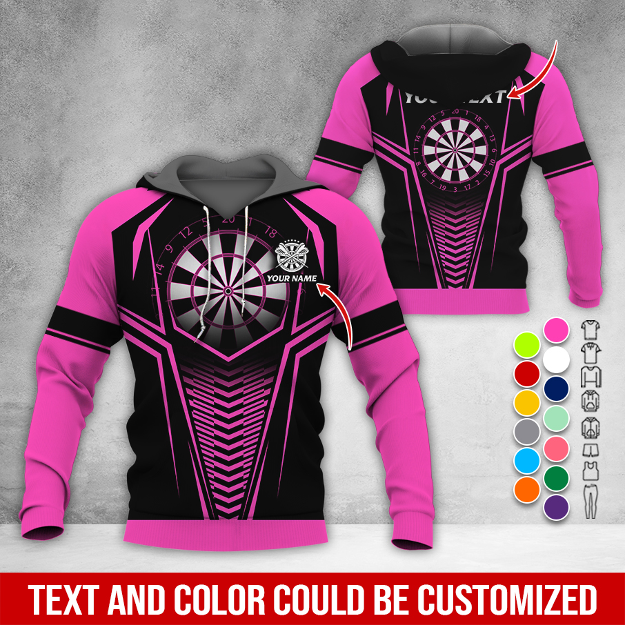 Personalized Name & Text Darts Premium Hoodie, Darts Sport Pattern Hoodie For Men & Women, Perfect Gift For Darts Lovers, Friend, Family