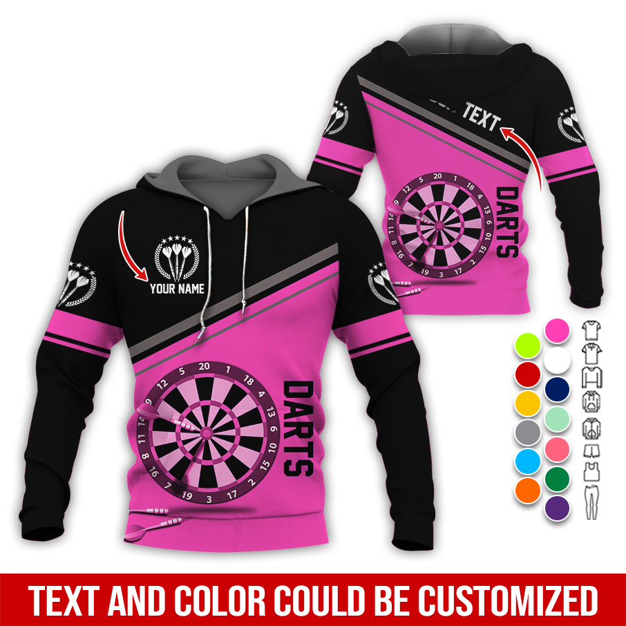 Personalized Name & Text Darts Premium Hoodie, Darts Is My Life Hoodie For Darts Player, Perfect Gift For Darts Lovers, Friend, Family