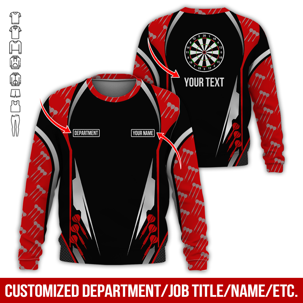 Customized Darts Sweatshirt, Darts Pattern Sweatshirt Black For Men & Women, Perfect Gift For Darts Lovers, Friend, Family