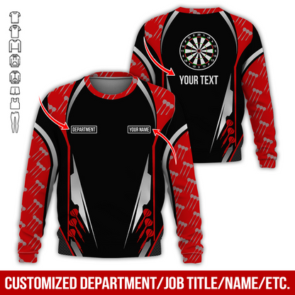 Customized Darts Sweatshirt, Darts Pattern Sweatshirt Black For Men & Women, Perfect Gift For Darts Lovers, Friend, Family