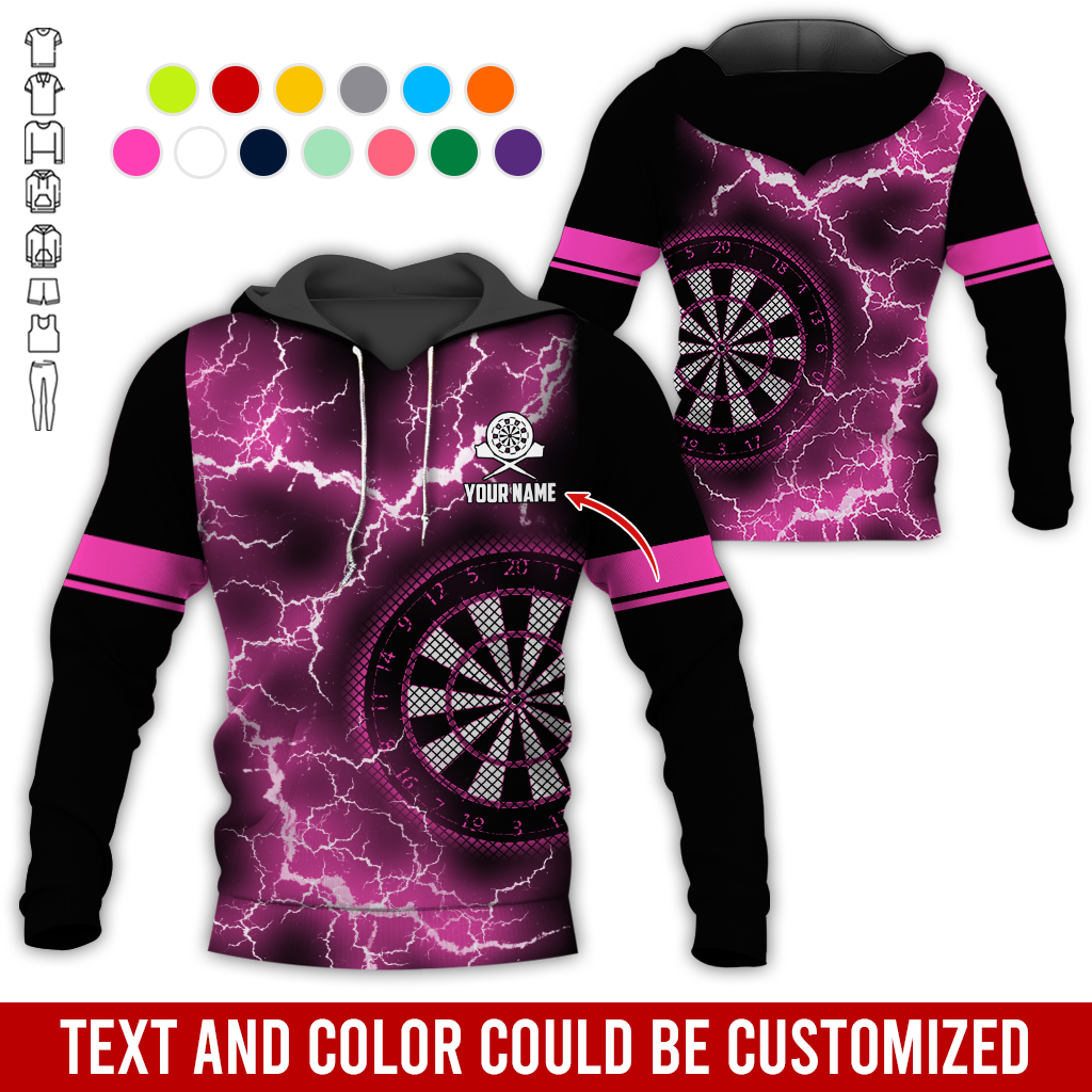 Customized Name Darts Lightning Premium Hoodie, Darts Pattern Hoodie, Perfect Gift For Darts Lovers, Friend, Family