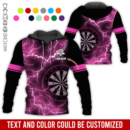 Customized Name Darts Lightning Premium Hoodie, Darts Pattern Hoodie, Perfect Gift For Darts Lovers, Friend, Family