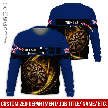 Customized Darts Sweatshirt, Personalized The National Flag Pattern Sweatshirt For Men & Women, Perfect Gift For Darts Lovers, Friend, Family