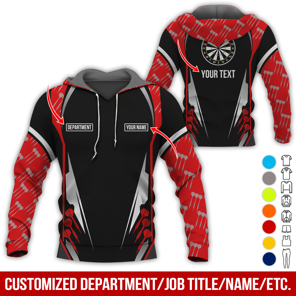 Personalized Darts Premium Hoodie, Darts Pattern Hoodie Black For Men & Women, Perfect Gift For Darts Lovers, Friend, Family