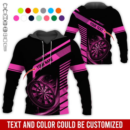 Customized Name & Text Darts Premium Hoodie, Throw Your Dart And Let It Fly, Perfect Gift For Darts Lovers, Friend, Family