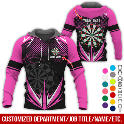 Customized American Flag Darts Premium Hoodie, Lightning & Spot Pattern Darts Hoodie, Perfect Gift For Darts Lovers, Friend, Family