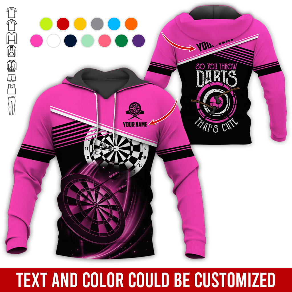 Customized Name & Text Darts Premium Hoodie, So You Throw Darts That's Cute Darts Hoodie, Perfect Gift For Darts Lovers, Darts Player