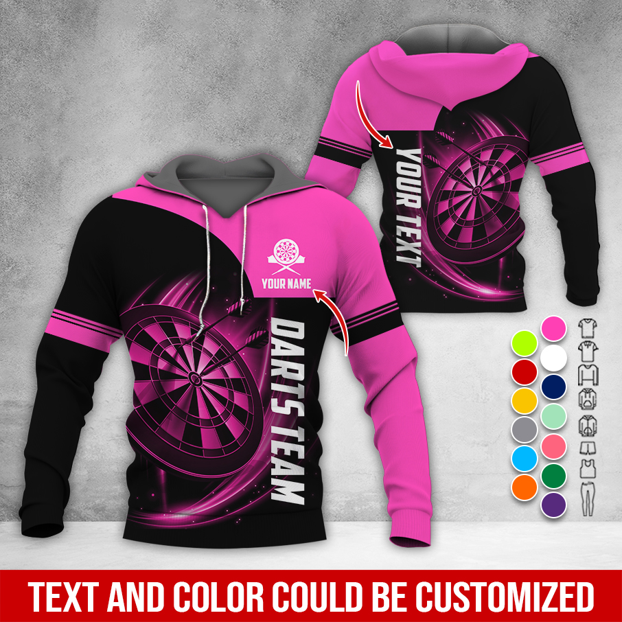 Customized Name & Your Darts Premium Hoodie, Darts Pattern Hoodie For Men & Women, Perfect Gift For Darts Lovers, Friend, Family