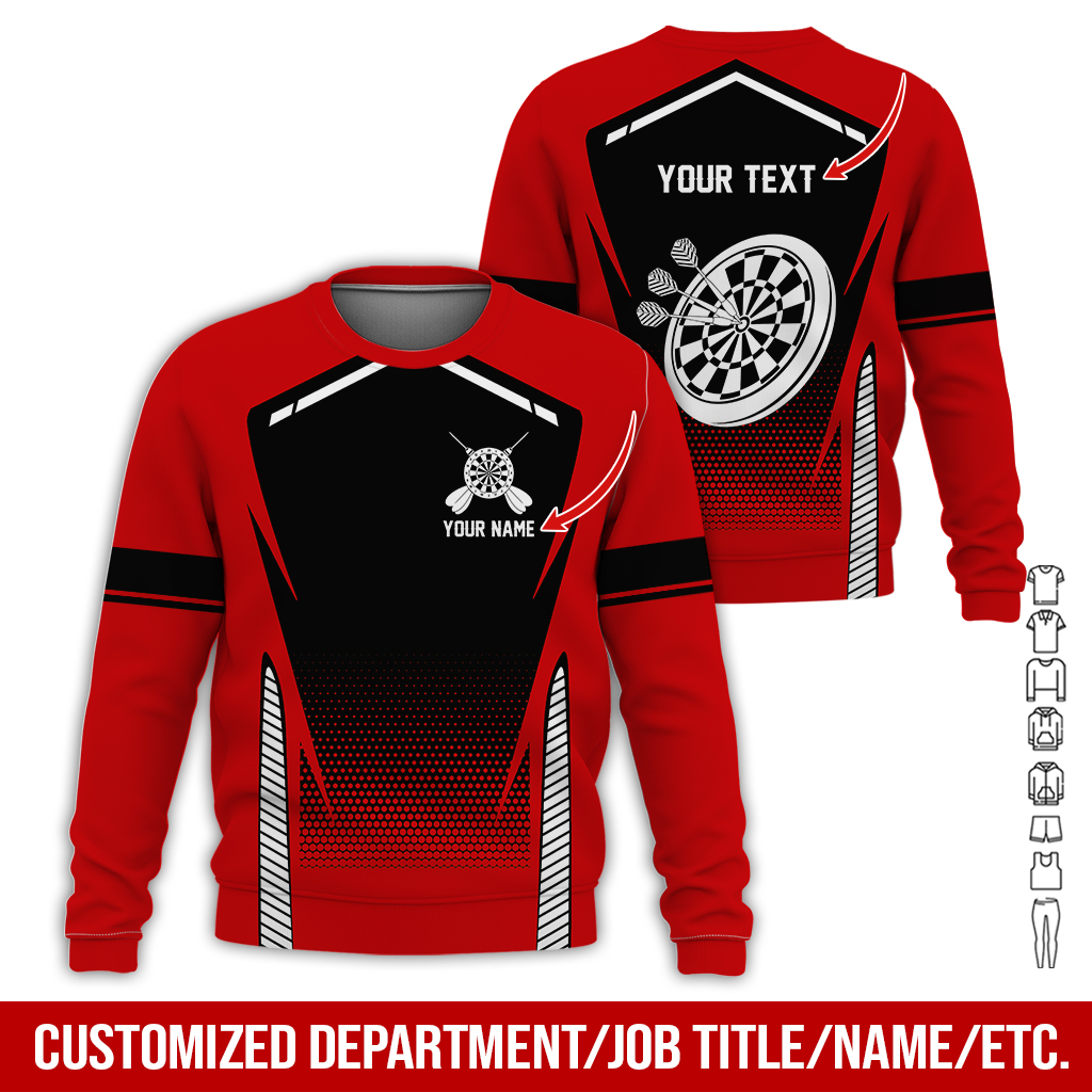 Customized Name Darts Sweatshirt, Dartboards Pattern Darts Shirts - Gift For Darts Lovers, Friend, Family