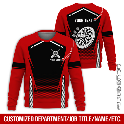 Customized Name Darts Sweatshirt, Dartboards Pattern Darts Shirts - Gift For Darts Lovers, Friend, Family