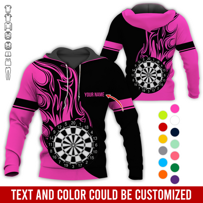 Personalized Name Darts Premium Hoodie, Fire Dartsboards Pattern Hoodie For Men & Women, Perfect Gift For Darts Lovers, Friend, Family