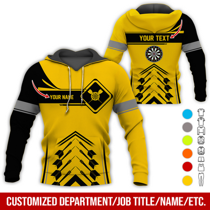 Customized Name Darts Premium Hoodie, Elevate Your Dart Game With Our Custom Name Hoodie, Perfect Gift For Darts Lovers, Friend, Family