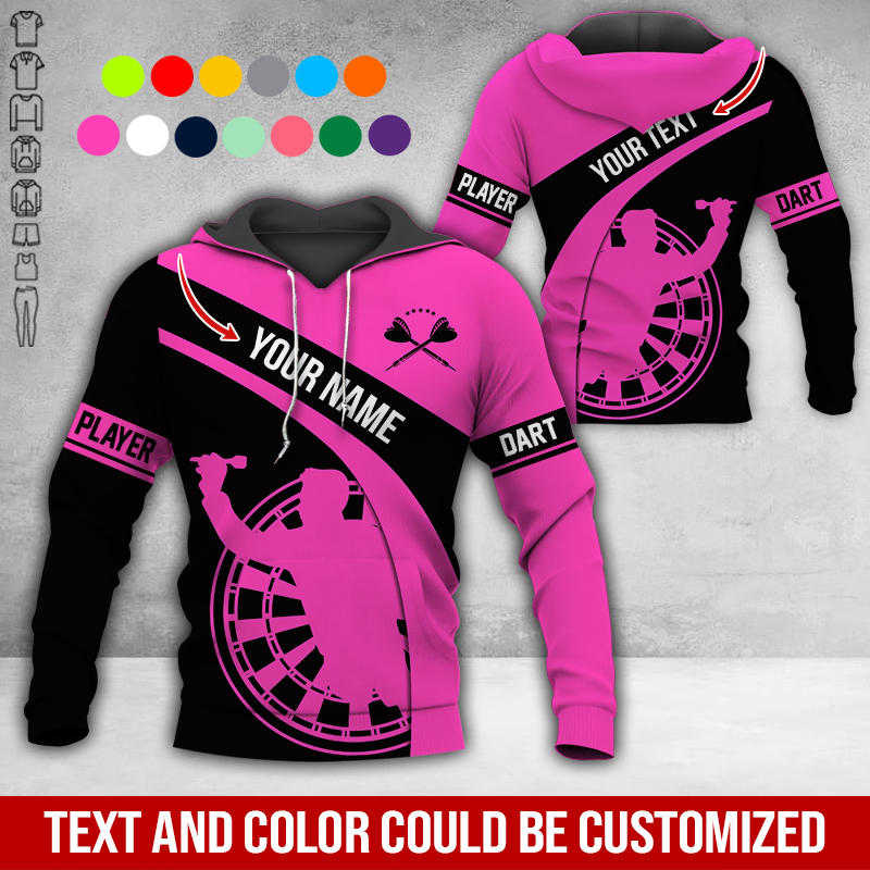 Customized Name & Text Darts Premium Hoodie, Darts Player Pattern Hoodie, Perfect Gift For Darts Lovers, Darts Player