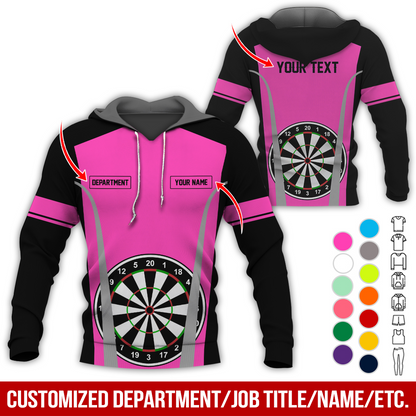 Personalized Name, Text & Department Darts Premium Hoodie, Play Darts Pattern Hoodie, Perfect Gift For Darts Lovers, Friend, Family