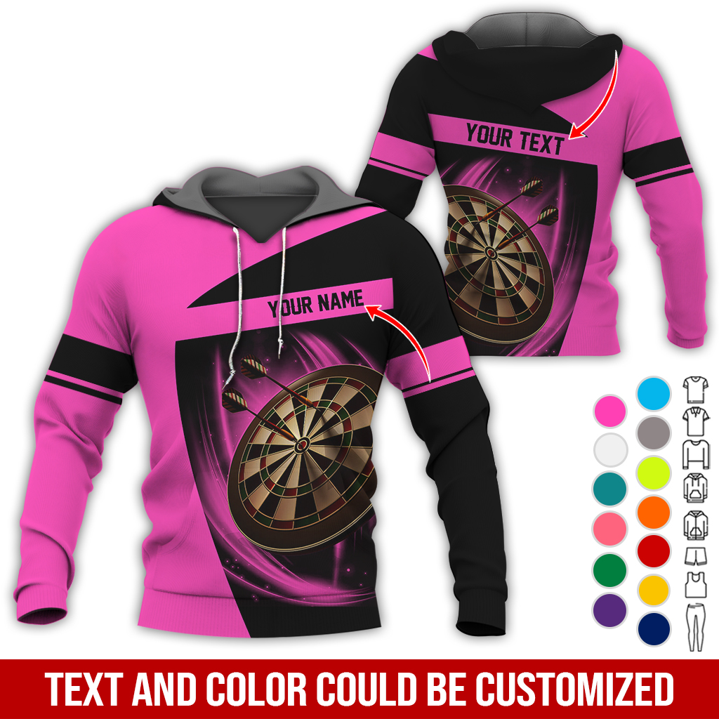 Personalized Name & Text Premium Hoodie, Darts Team Is My Life Hoodie, Perfect Gift For Darts Lovers, Darts Player