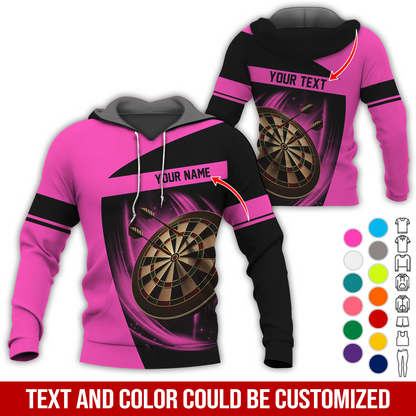 Personalized Name & Text Premium Hoodie, Darts Team Is My Life Hoodie, Perfect Gift For Darts Lovers, Darts Player