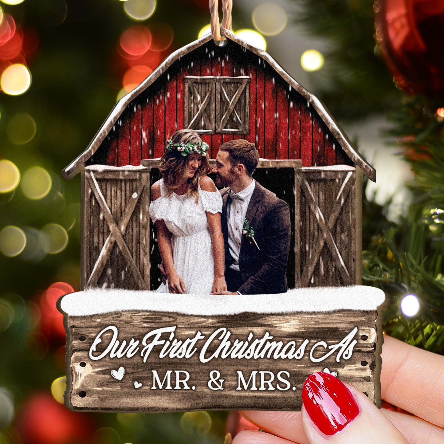 Personalized Couple Acrylic Ornament - Customized Our First Christmas Acrylic Ornament - Perfect Gift For Couple