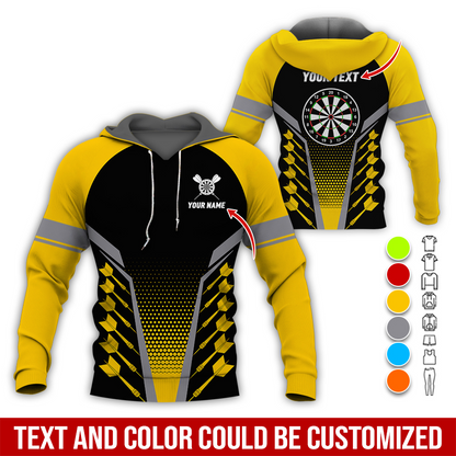 Customized Name Darts Premium Hoodie, Darts & Dartboards Pattern Love Darts Hoodie - Gift For Darts Lovers, Friend, Family