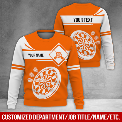 Customized Name Darts Sweatshirt, Dartboards Pattern Darts Shirts For Men & Women - Gift For Darts Lovers, Friend, Family