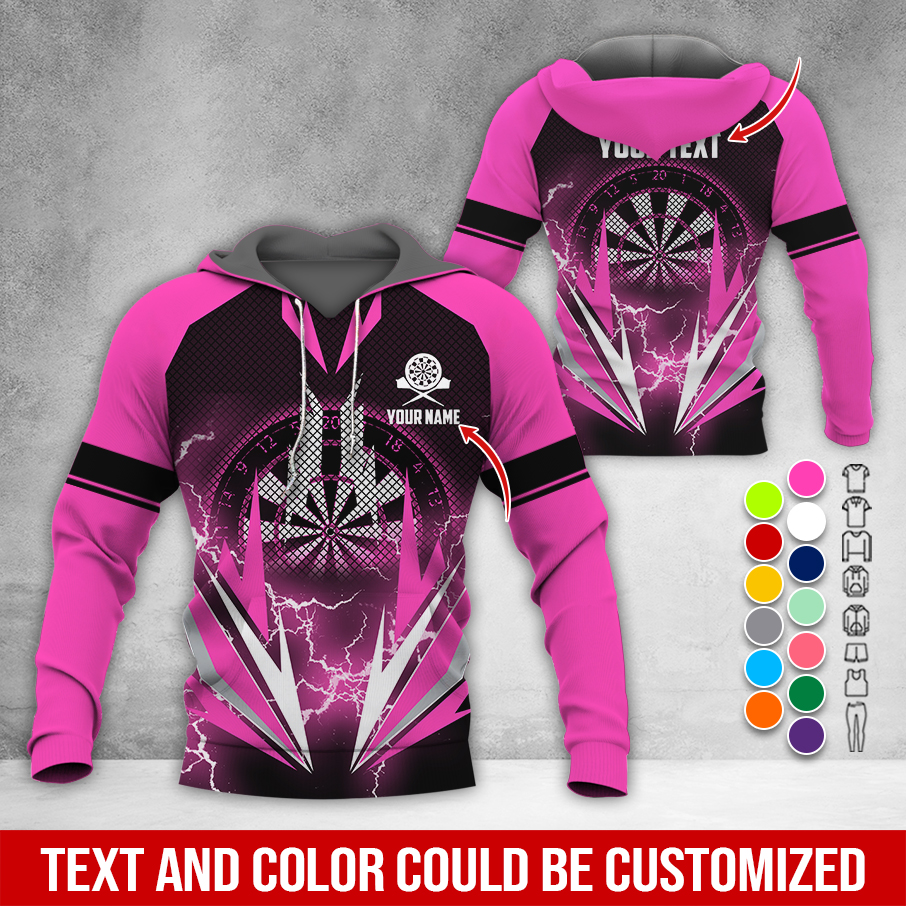 Customized Name Darts Thunder Premium Hoodie, Darts Pattern Hoodie, Perfect Gift For Darts Lovers, Friend, Family